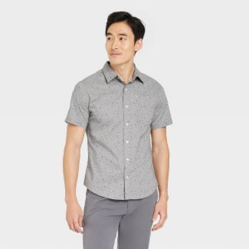 Men's short sleeve button down shirt Goodfellow and Co LARGE